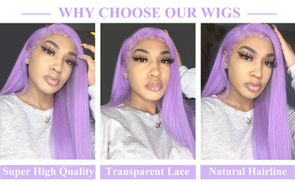 Purple Vietnamese Human Hair Wig 13X6 HD Transparent Lace Front Pre Plucked 180% 250% Density Straight 28 32 Inch Wigs For Women XINXIYA WIG US Store Store ID 1103576649