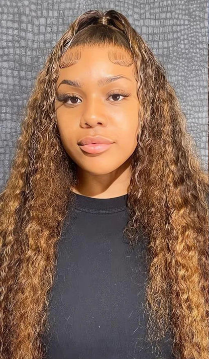 Highlight Wig Human Hair Curly 13X4 13X6 Hd Lace Frontal Wig Deep Wave Lace Front Wig P4/27 1B30 Ombre Colored Pre Plucked Wigs HairStar Wigs