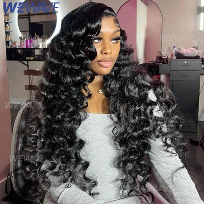 30 Inch Loose Deep Wave Frontal Wig Human Hair 13x4 Curly Lace Front Wig Transparent HD Lace Water Wigs 180 Density Brazilian WeWave Wig Store 1103417051