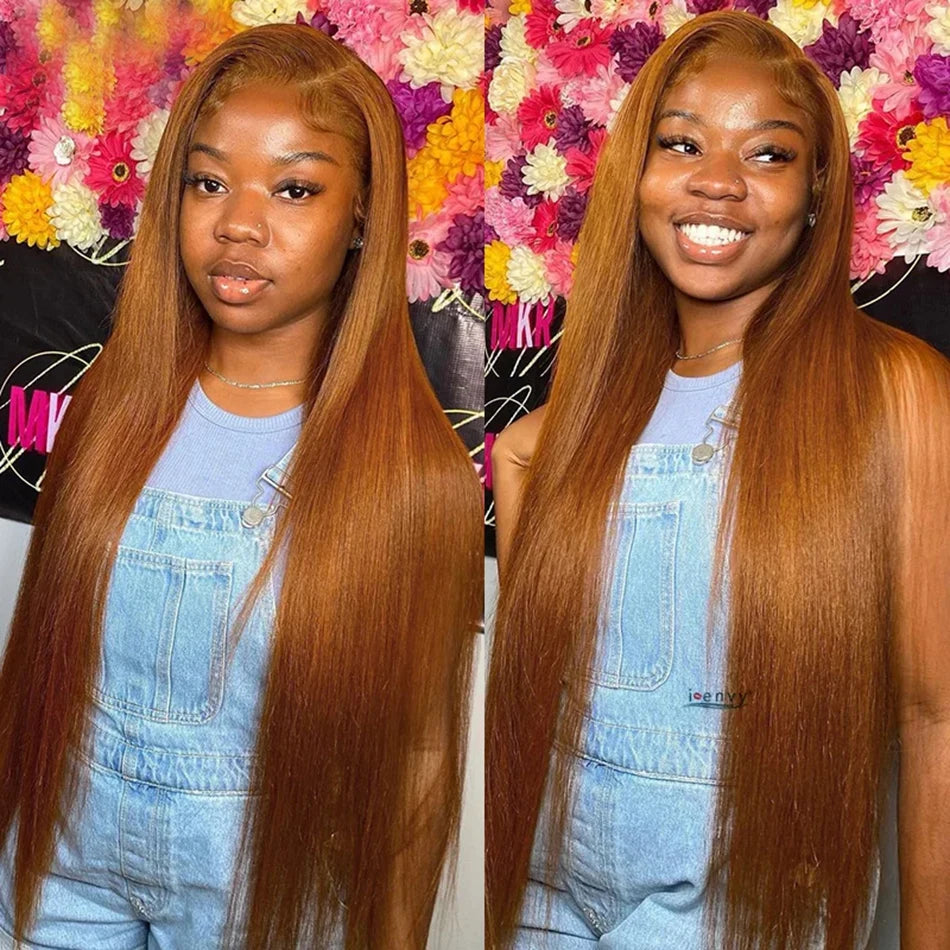 13x6 Ginger Blonde Fall Colored Human Hair HD Lace Front Wigs Straight Honey Blonde Human Hair Wig Transparent Lace Frontal Wigs HairStar Wigs