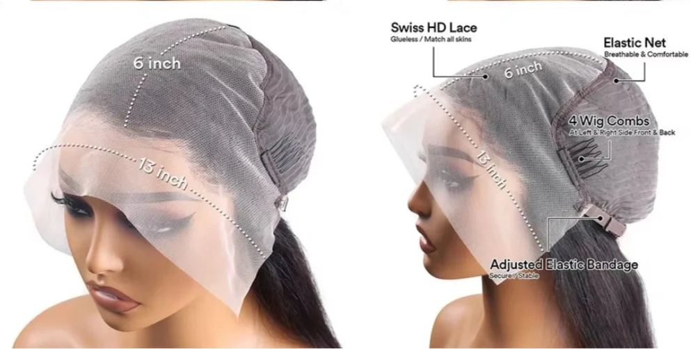 36 Inch13x4 13x6 HD Chocolate Brown Straight Lace Front Wigs Human Hair Transparent HD Lace Frontal Wig Brown  Wigs 200% Density Super Wigs US Store Store ID 1104270951