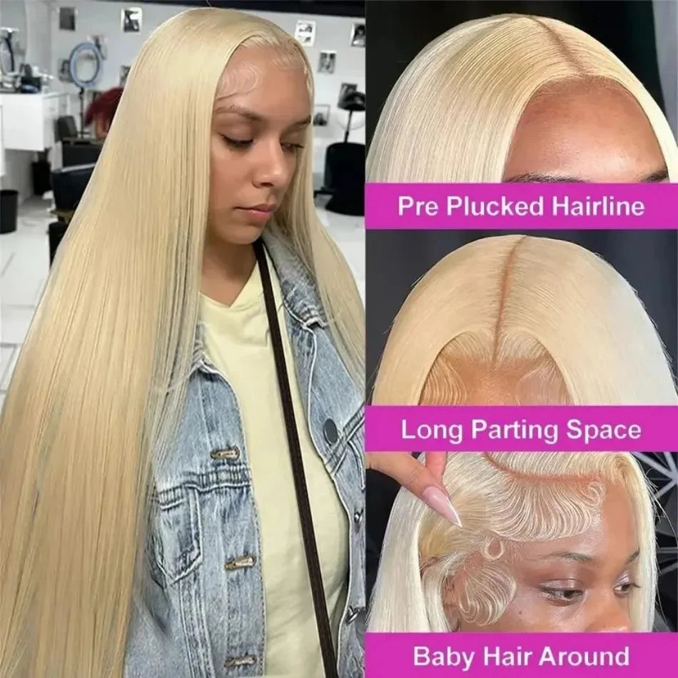 613 Hd Lace Frontal Wigs 13X6 Lace Front Wigs Blonde Straight Human Hair Wigs 40 Inch 230 Density Brazilian Hair For Black Women Afybea GlowHair Store 1105053546