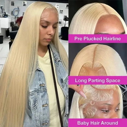 613 Hd Lace Frontal Wigs 13X6 Lace Front Wigs Blonde Straight Human Hair Wigs 40 Inch 230 Density Brazilian Hair For Black Women Afybea GlowHair Store 1105053546
