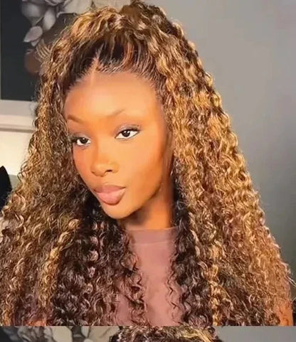 Honey Blonde 360 Lace Front Wig Human Hair 250 Density Deep Wave Highlight Curly Brown 13X4 Lace Frontal Wigs 427 Brazilian Hair HairStar Wigs