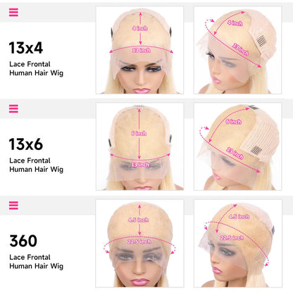 13x6 360 Lace Wig Human Hair Pre Plucked 613 Blonde Colored Lace Front Wigs Bone Straight Ponytail Human Hair Lace Frontal Wig XINXIYA WIG US Store Store ID 1103576649