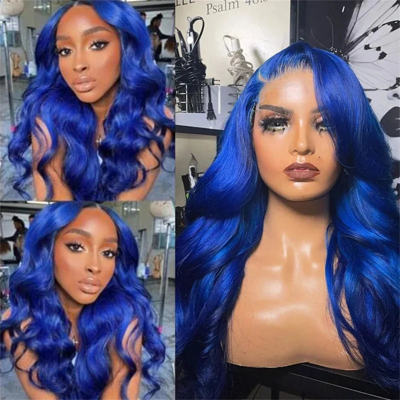 Dark Blue 13x4 Lace Front Wigs Body Wave 100% Human Hair Navy Blue Colored 13x6 Hd Lace Frontal Wigs Pre Plucked Brazilian Wigs Aliwig Store Store ID 1103577386