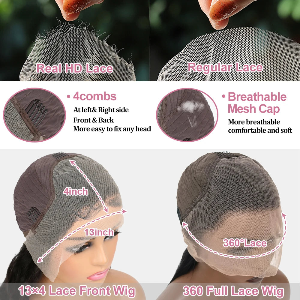 Full 360 HD Lace Frontal Human Hair Wigs PrePlucked For Women Brazilian Bone Straight 13x6 Transparent Lace Front Human Hair Wig Classyhair Store Store ID 1103578707