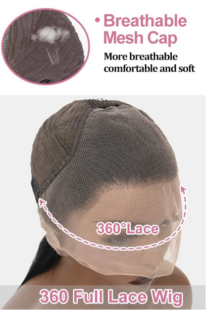 30 40 Inch Bone Straight 360 Full Lace Wig Brazilian Human Hair 250% Density Pre Plucked 13x6 HD Lace Front Wig For Black Women CurlFusion Store ID 1105216964