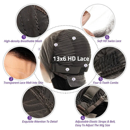 180 Density Brazilian 30 36 Inch Bone Straight 5x5 Lace Front 100%Human Hair Wigs HD Transparent 13x6 Lace Frontal Wig For Women Super Wigs US Store Store ID 1104270951