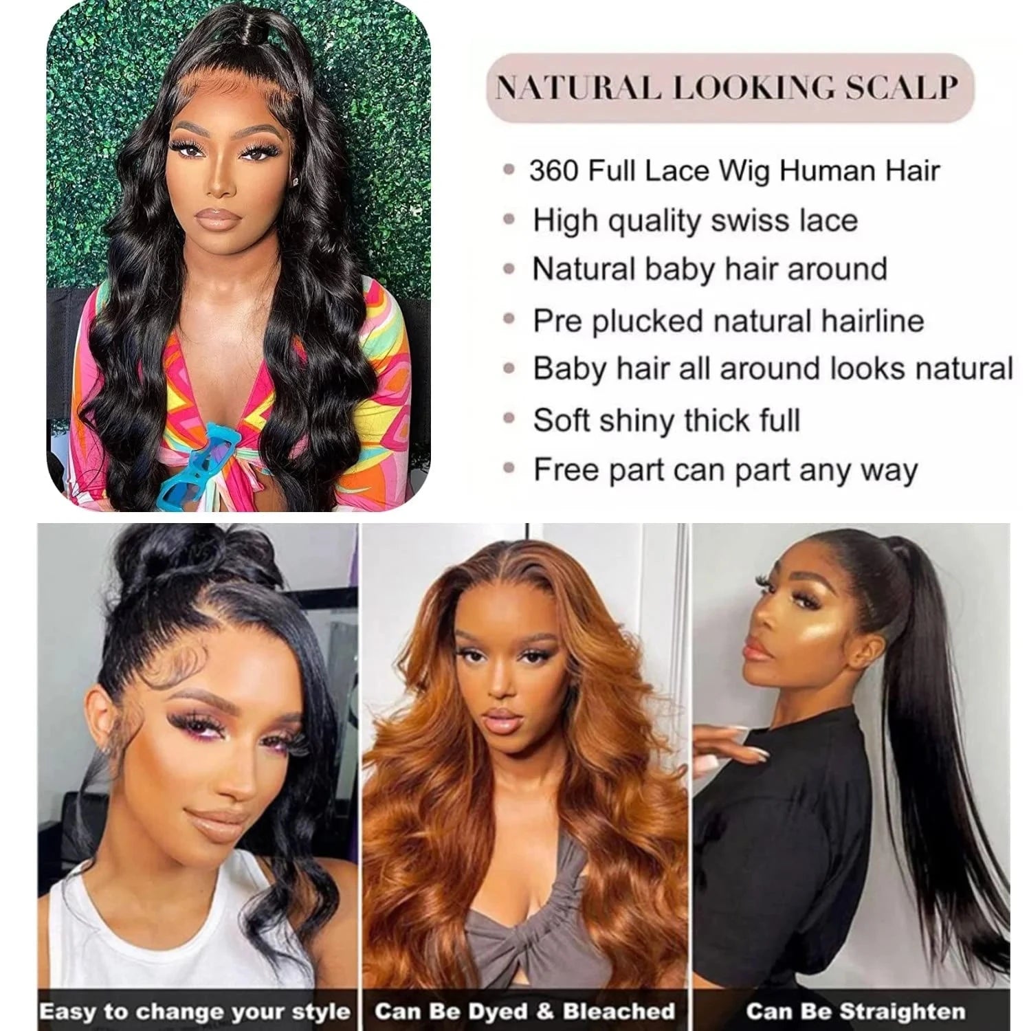 Hidden Strap Drawstring Wig 360 Lace Front Wigs Human Hair 250 Density Body Wave Frontal 360 Full Lace Human Hair Wigs for Women FRIZIRA Moily Beauty Store 1104931493