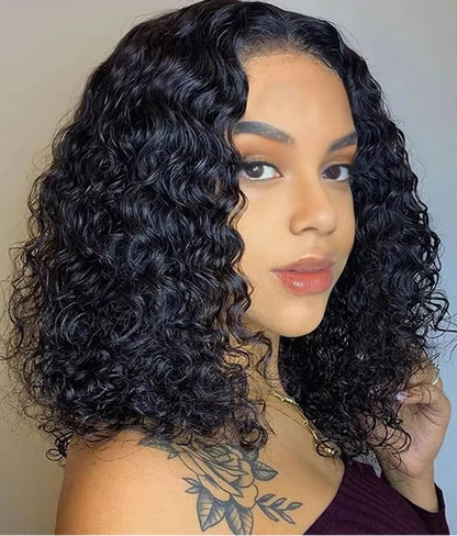 Deep Wave Lace Frontal Wigs For Women 5x5 4x4 Glueless Bob Human Wig Curly No Glue Black Human Hair Wigs Wear and Go 250 Density HairStar Wigs