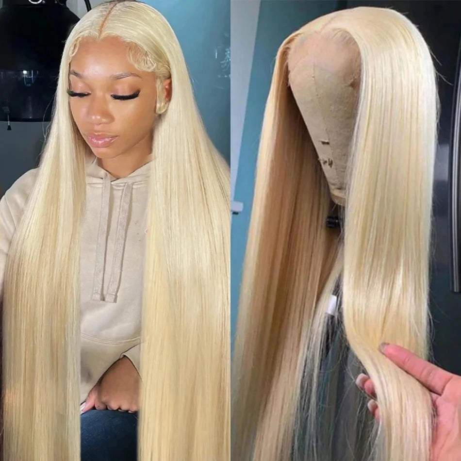 613 Hd Lace Frontal Wigs 13X6 Lace Front Wigs Blonde Straight Human Hair Wigs 40 Inch 230 Density Brazilian Hair For Black Women Afybea GlowHair Store 1105053546