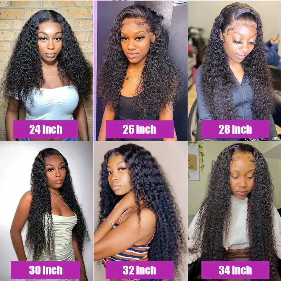 Deep Wave Frontal Wig Hd Lace Wig 13x6 100% Curly Human Hair Wig Accessories For Women Preplucked 13x4 Lace Front  wigs Lowell Official Store 5871643