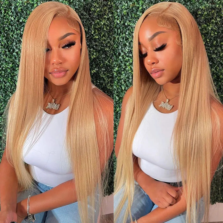 13x6 Honey Blonde HD Lace Front Human Hair Wigs Straight #27 Colored 180% HD Transparent Lace Frontal Wigs PrePlucked For Women AE SELECTED Colored Wigs Store Store ID 1103598271