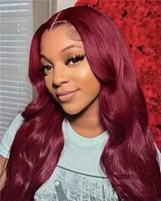 13x6 Body Wave Lace Front Wig 99J Burgundy Lace Frontal Wig HD Transparent Lace Frontal Wig Human Hair Pre Plucked 99j Red Color Minocici wig Beauty Store ID 1105183773