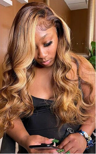 Body Wave P/427 Honey Blonde Highlight Wig Human Hair 13x4 13x6 Lace Front Human Hair Wigs Lace Frontal Wig For Black Women Wigs Lovely Princess Hair Store 1103403046