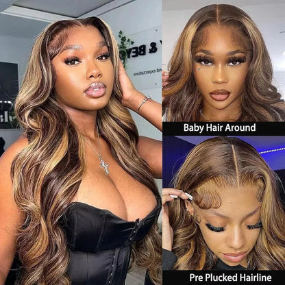 427 Highlight Body Wave Human Hair Wigs 13X6 Hd Lace Frontal Wig 230 Density Brazilian Colored 40 Inch Lace Front Wigs For Women Afybea GlowHair Store 1105053546