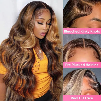 427 Highlight Body Wave Human Hair Wigs 13X6 Hd Lace Frontal Wig 230 Density Brazilian Colored 40 Inch Lace Front Wigs For Women Afybea GlowHair Store 1105053546