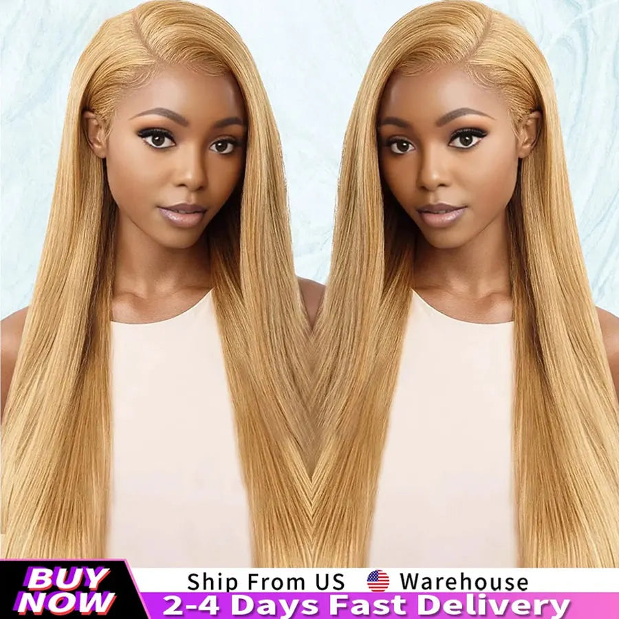 13x6 Deep Wave Lace Front Wigs Human Hair Honey Blonde HD Transparent Lace Frontal Wigs Human Hair #27 Curly Wigs Human Hair Wig HairStar Wigs