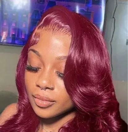 99J Burgundy Lace Frontal Wig 13x6 Body Wave Lace Front Wig13x4 HD Transparent Lace Frontal Wig Human Hair wig 99j Red Color Super Wigs US Store Store ID 1104270951