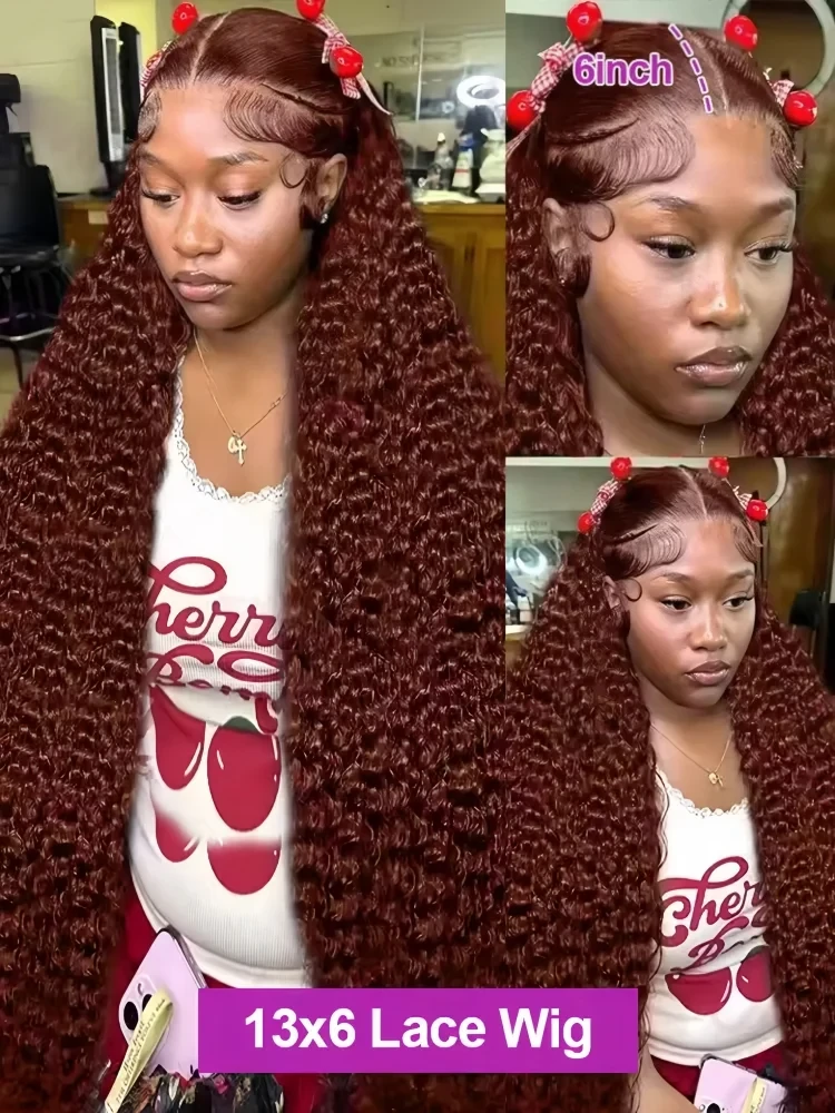 200 Density Water Wave Curly Wigs Human Hair Chocolate Brown 13x4 13x6 Hd Lace Frontal Wig 100% Colored Deep Wave Lace Front Wig Lowell Lace Wig Store 1105062522