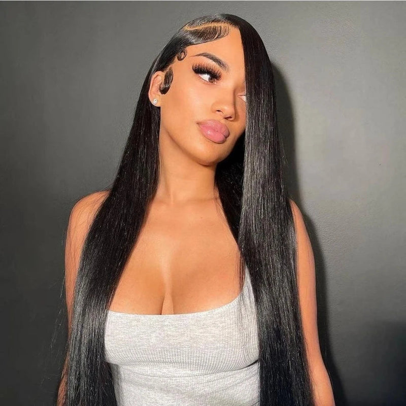 40 Inch Straight Human Hair Wigs 250 Density HD Transparent 13x4 360 Bone Straight Lace Front Wigs 13x6 Lace Brazilian Hair Wigs Wulala hair Store 911080030