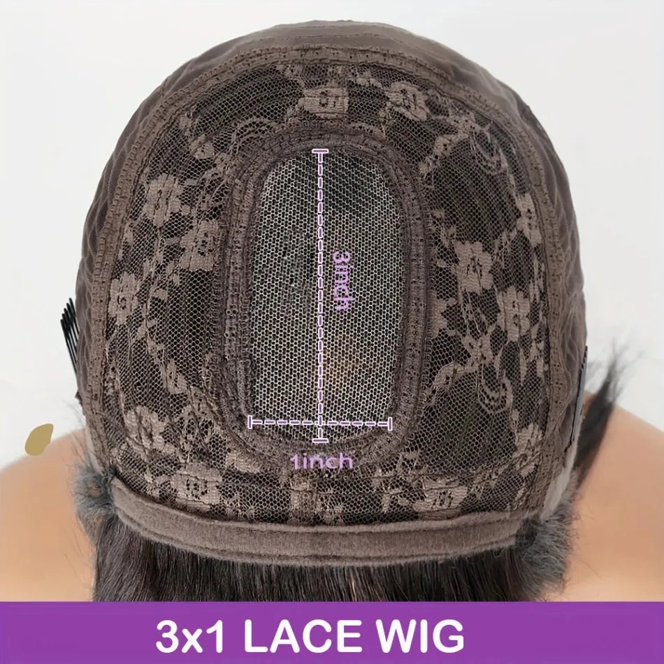 3x1 Middle Part Lace Wig Bone Straight Cheap Wigs 250 Density Full Machine Made Human Hair Wig with Bangs on Clearance Sale HairStar Wigs