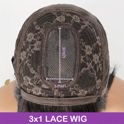 3x1 Middle Part Lace Wig Bone Straight Cheap Wigs 250 Density Full Machine Made Human Hair Wig with Bangs on Clearance Sale HairStar Wigs