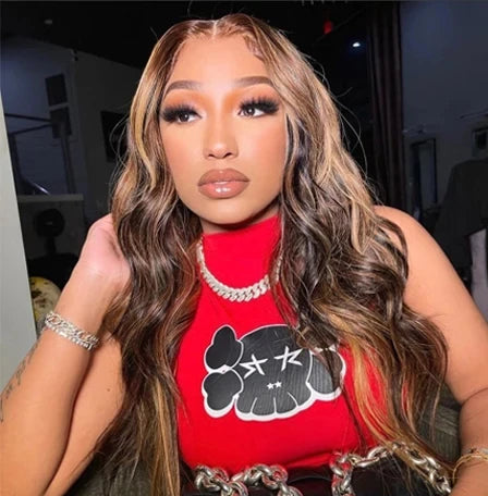 Lafino Body Wave 13x4 Hd Lace Frontal Wigs Highlight Wig Human Hair 13x6 Hd Lace Frontal Wig Loose Body Wave Colored Brazilian Lafino Beauty Hair US Store Store ID 1103585107