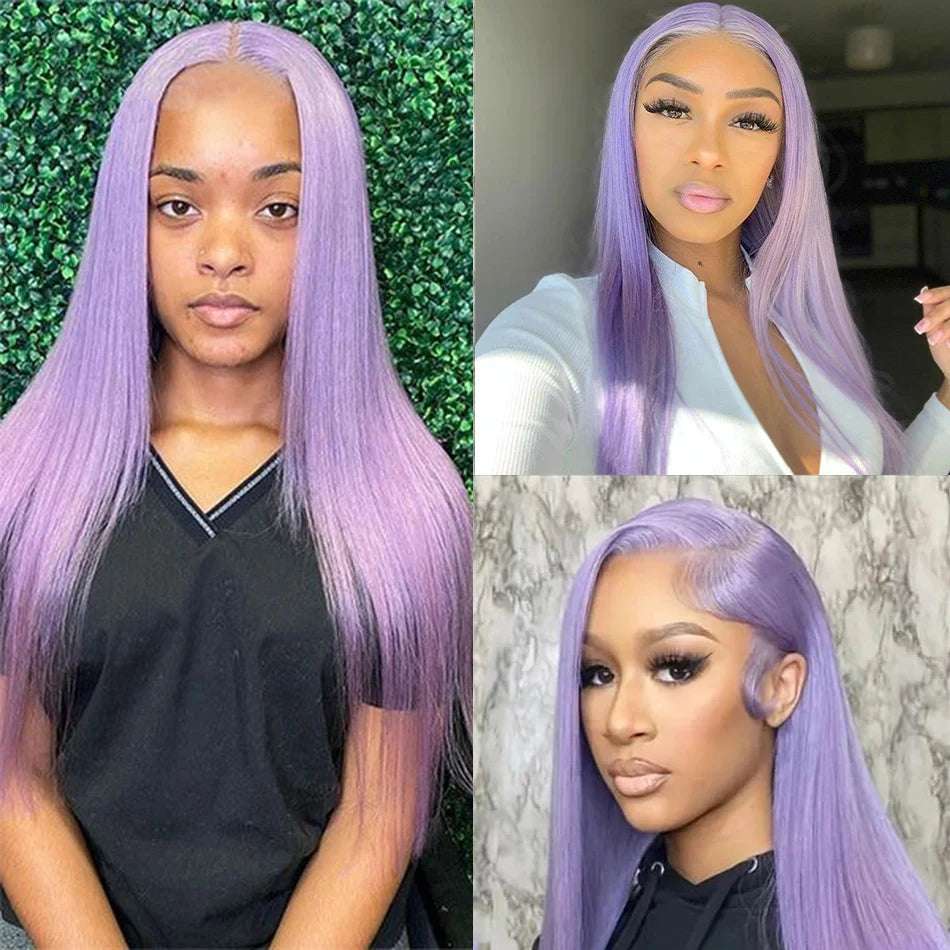 Straight Purple HD Lace Front Human Hair Wigs For Women Pre Plucked Brazilian Colored 13x4 Lace Frontal Wig Glueless Wigs Sale Aliwig Official Store 5054205
