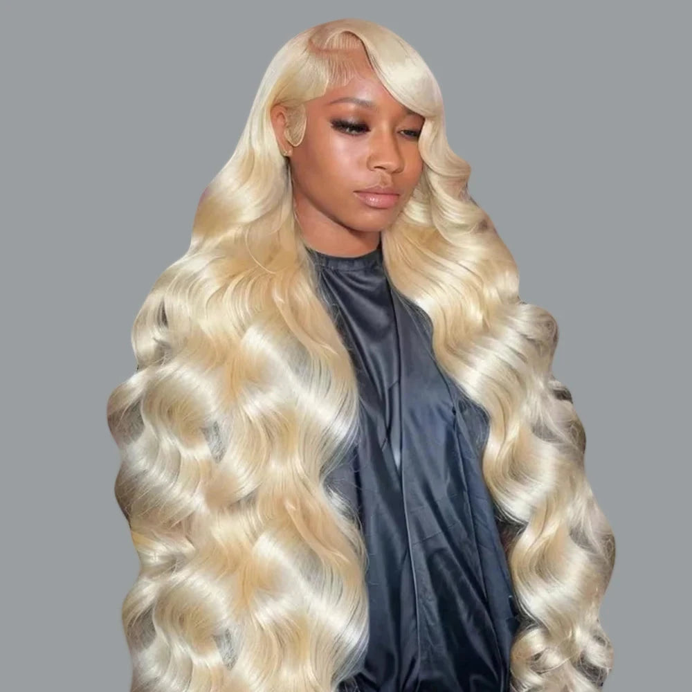 13x6 Silver Grey Colored Lace Front Wigs For Women 613 Blonde Body Wave Lace Frontal Human Hair Wig Pre Plucked Highlight Ombre CEXXY Hair Oversea Store Store ID 1103580741