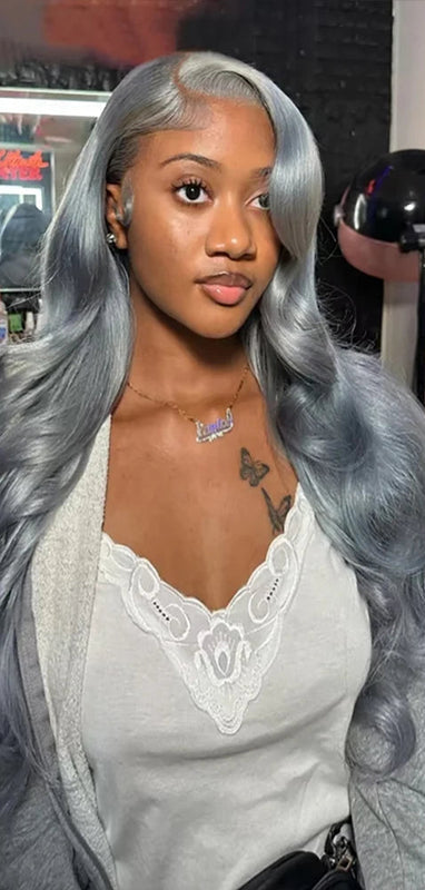 16-42 inch 13x6 Grey Colored Lace Front Human Hair Wigs For Women Body Wave Teal Blue Lace Frontal Wig Hot Pink Purple Lace Wigs Verochic Store Store no.: 1104704776