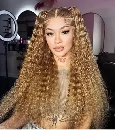 13x6 Deep Wave Lace Front Wigs Human Hair Honey Blonde HD Transparent Lace Frontal Wigs Human Hair #27 Curly Wigs Human Hair Wig HairStar Wigs