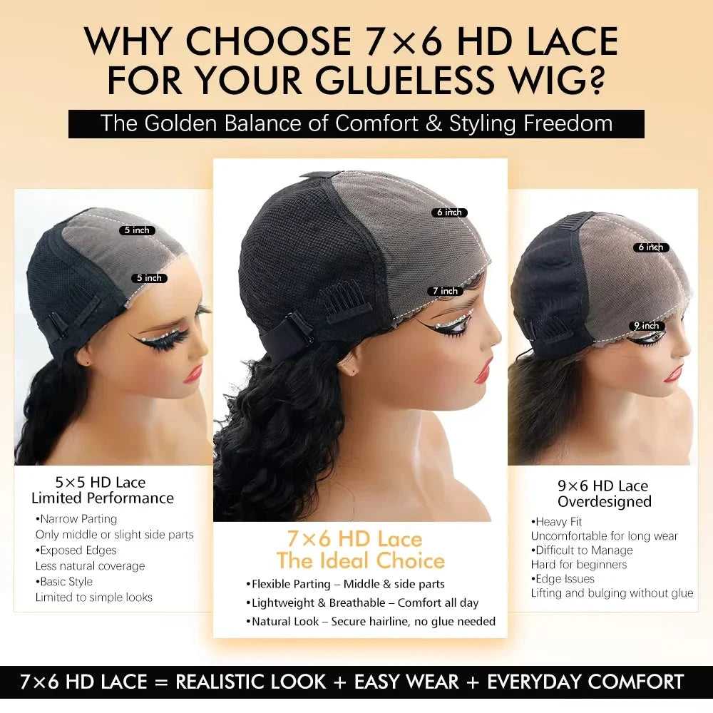 7x6 Glueless Burmese Curly Wigs HD Transparent Lace Frontal Wigs With Spiral End Burmese Curly Human Hair Wigs 220% Density HairStar Wigs