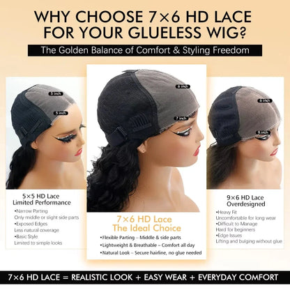 7x6 Glueless Burmese Curly Wigs HD Transparent Lace Frontal Wigs With Spiral End Burmese Curly Human Hair Wigs 220% Density HairStar Wigs