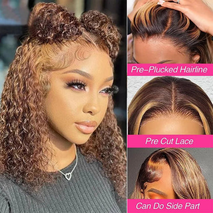 427 Highlight Bob Wig Human Hair Glueless Deep Wave Frontal Wig 5X5 Hd Lace Closure Wig Brazilian Hair Short Bob Wig 250 Density SIXQUEEN Wig Store Store ID 1104602052