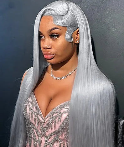 Straight Wig Silver  13x6 HD Lace- Ice Reign Line Hair Oversea Store Store ID 1103579756