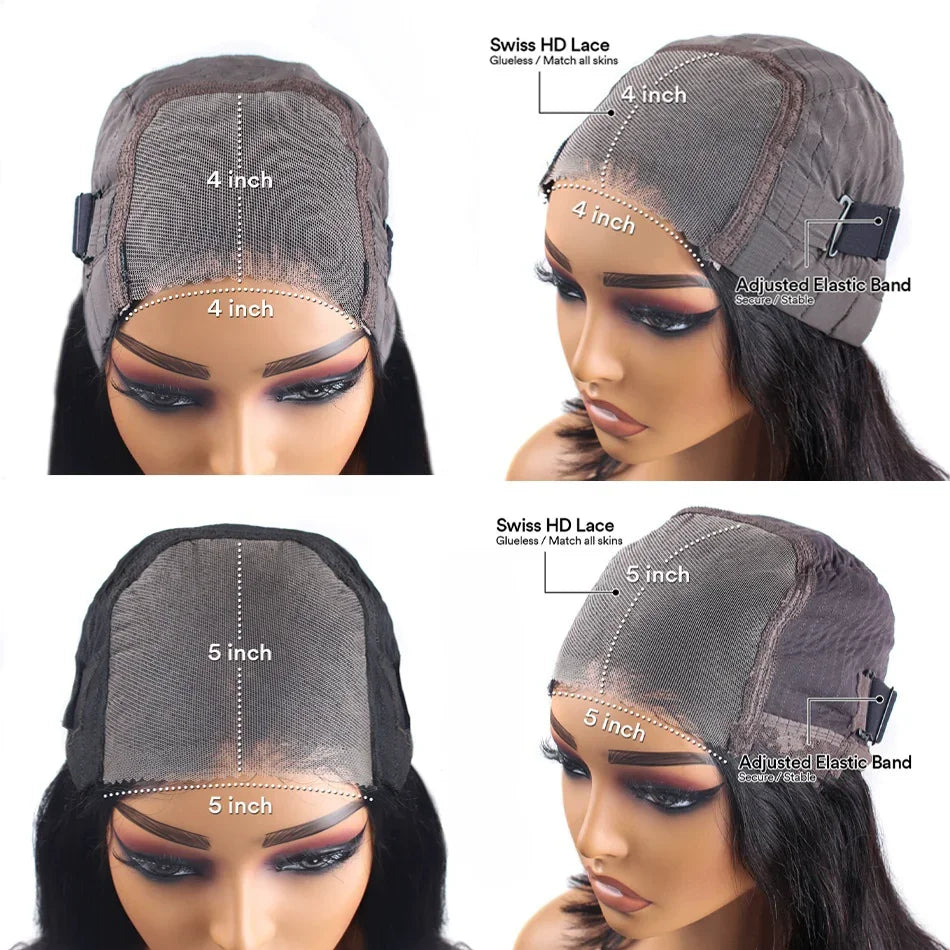 Glueless Wigs Human Hair Ready To Wear Bone Straight Lace Front Wigs Human Hair 4x4 5x5 Pre Cut Hd Lace Closure Wigs For Women Lafino Hair Wig Store 1103410090