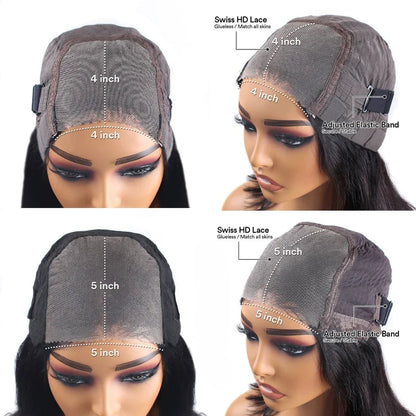 Glueless Wigs Human Hair Ready To Wear Bone Straight Lace Front Wigs Human Hair 4x4 5x5 Pre Cut Hd Lace Closure Wigs For Women Lafino Hair Wig Store 1103410090