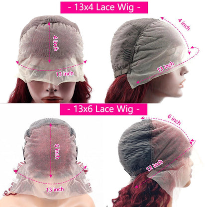 99J Burgundy 13x6 HD Transparent Lace Frontal Human Hair Wig Straight wig 13x6 Lace Front Human Hair Wig For Women 200 Density HairStar Wigs