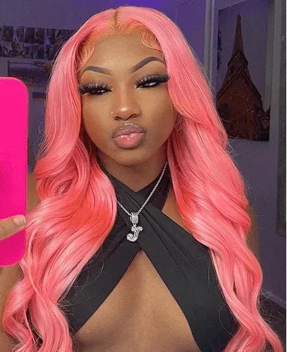 13x4 Human Hair Wig Natural Hairline 100% Brazilian 13x6 Pink Body Wave Lace Front Wigs Lace Frontal Wigs Human Hair For Women HairStar Wigs