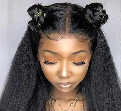 Kinky Straight Human Hair Wig 360 HD Lace Front Wigs Human Hair 200% Density Straight Human Hair Wigs For Women Natural Black HairStar Wigs