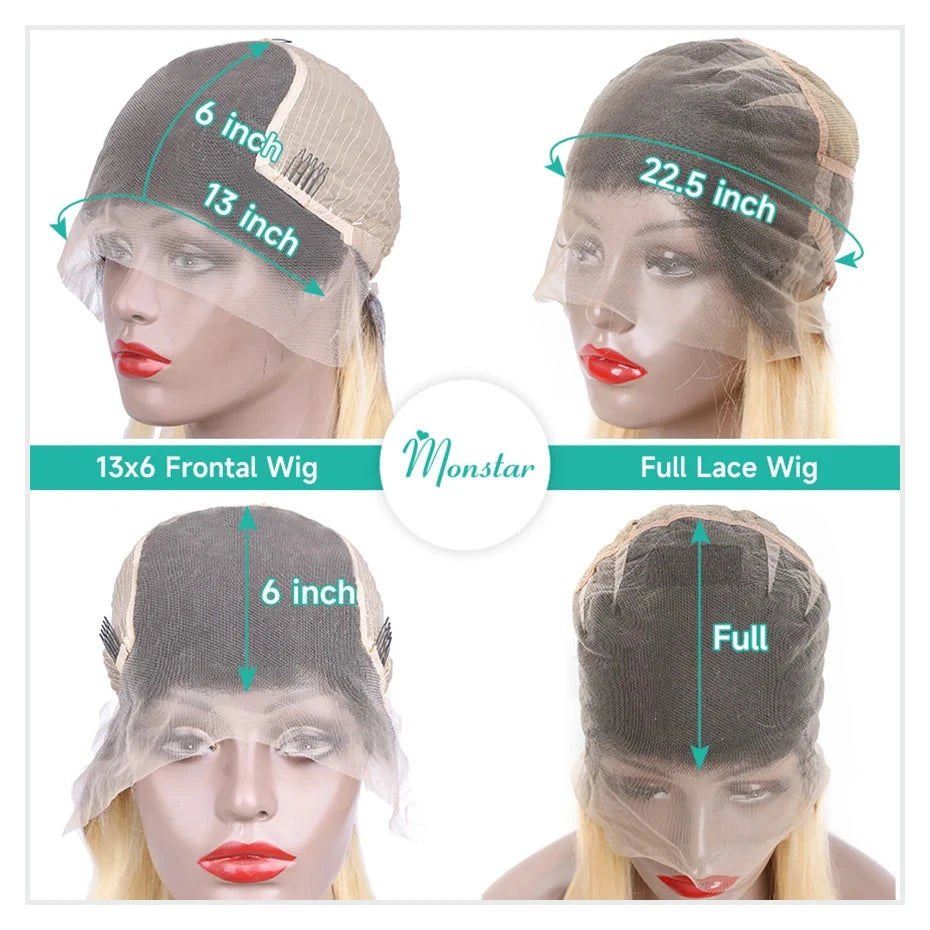 1B 613 Full Lace Wigs Blonde Ombre Body Wave Lace Front Wig 200 250 High Density 13x6 Lace Front Human Hair Wigs for Black Women Monstar Official Store 612972