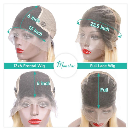 1B 613 Full Lace Wigs Blonde Ombre Body Wave Lace Front Wig 200 250 High Density 13x6 Lace Front Human Hair Wigs for Black Women Monstar Official Store 612972