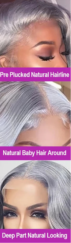 16-42 inch 13x6 Grey Colored Lace Front Human Hair Wigs For Women Body Wave Teal Blue Lace Frontal Wig Hot Pink Purple Lace Wigs Verochic Store Store no.: 1104704776
