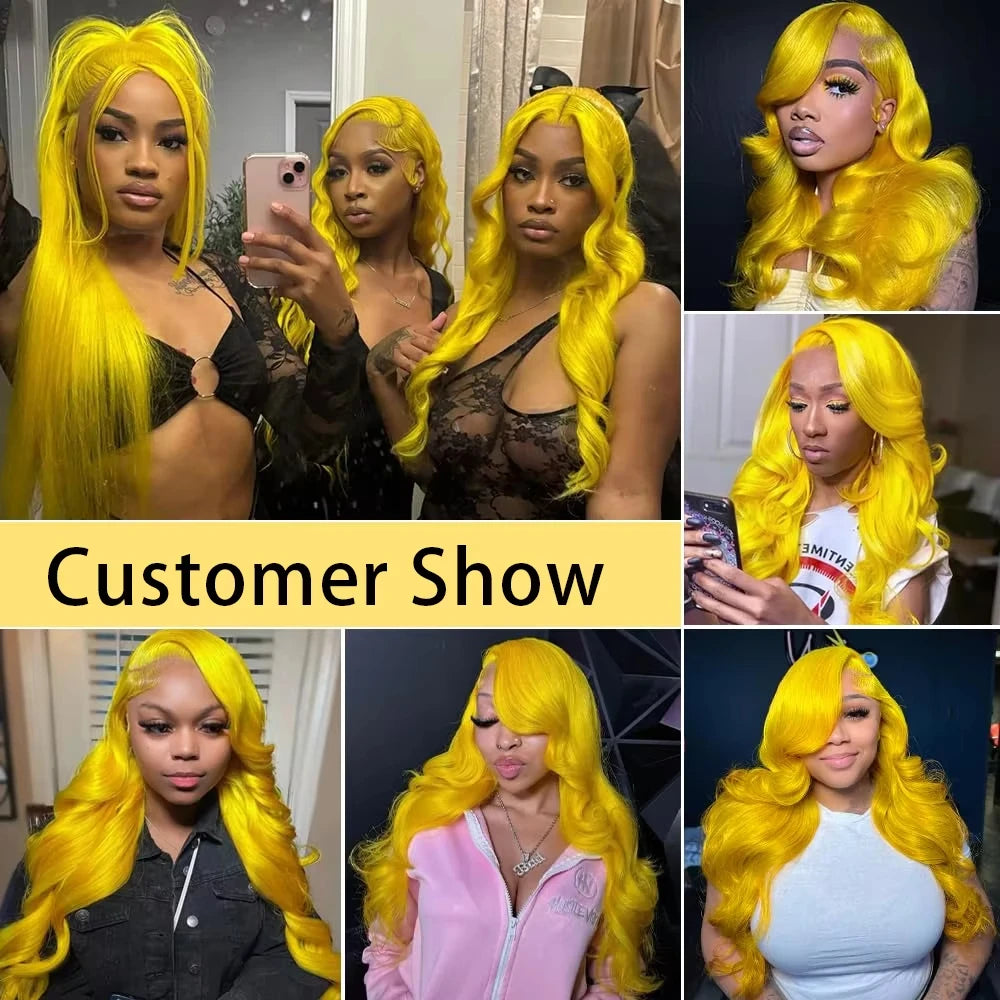 300 Density Yellow Straight Human Hair Wig 13x4 Transparent Lace Frontal Wig 100% Human Hair Pre Plucked Brazilian Virgin Hair YNiSew Hair Store Store ID 1104160390