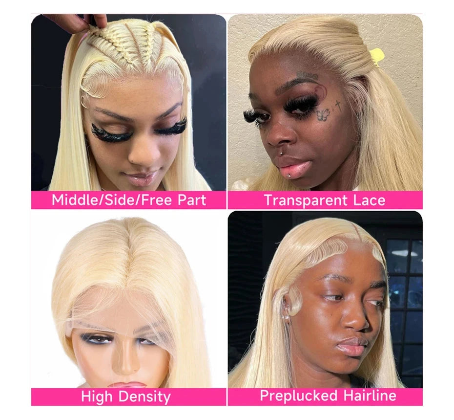 Hd Transparent 613 Blonde 13x4 13x6 360 Lace Front Human Hair Wig Pre Plucked Bone Straight Lace Frontal Wig 200 250 300 Density Diva Me Official Store 5007137