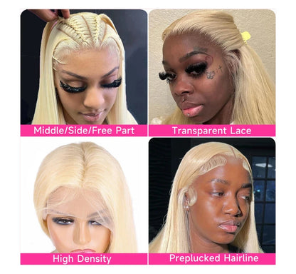 Hd Transparent 613 Blonde 13x4 13x6 360 Lace Front Human Hair Wig Pre Plucked Bone Straight Lace Frontal Wig 200 250 300 Density Diva Me Official Store 5007137