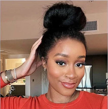 360 Full Lace Wig Invisible Drawstring Kinky Straight Frontal Wig Human Hair Wigs HD Lace Front Wig 220 Density 30Inch Glueless HairStar Wigs