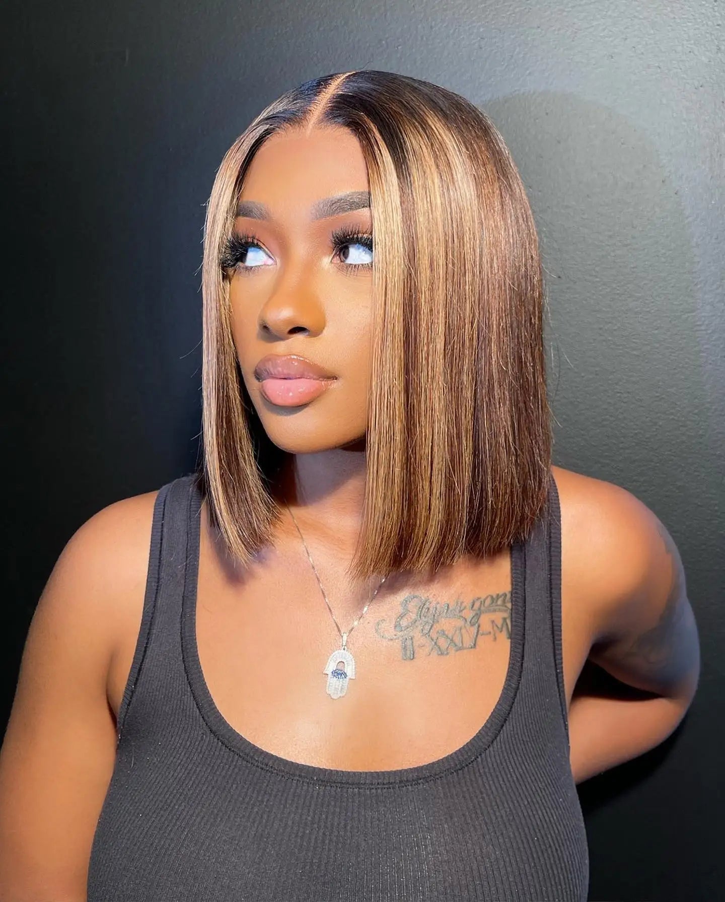 Highlight Wear Go Glueless Human Hair Straight Short Bob Wig P4/27 Colored 7x5 13x4 HD Lace Frontal Glueless Wigs Ready to Wear Store name Classyhair Store Store ID 1103578707